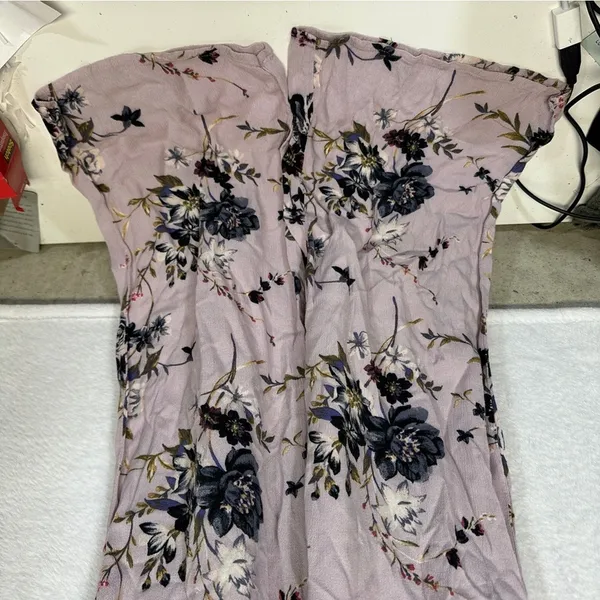 American Eagle Lavender Floral Sleeveless Wide‎ Leg Jumpsuit Size S - Image 4