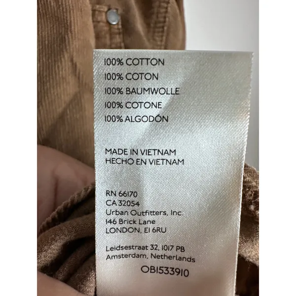 Free People We The Free Baby Corduroy Shirt Womens XS Brown Boho Oversized NEW - Image 8