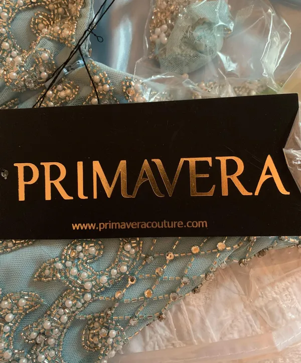 Baby Blue / Silver Sparkle Prom Dress - Image 4