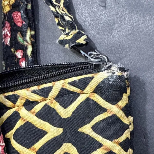 Vera Bradley Iconic Small Tote Bag MING Black Bamboo Floral Quilted Y2K Purse‎ - Image 7