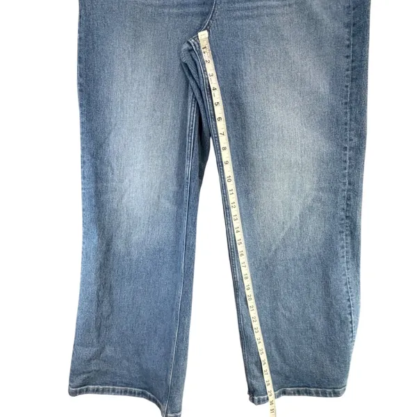 Spanx Wide Leg Denim Jeans Womens‎ 29 Light Wash Blue High Waist Modern Classic - Image 10