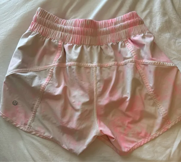 Pink and white track that Lululemon Shorts - Image 3