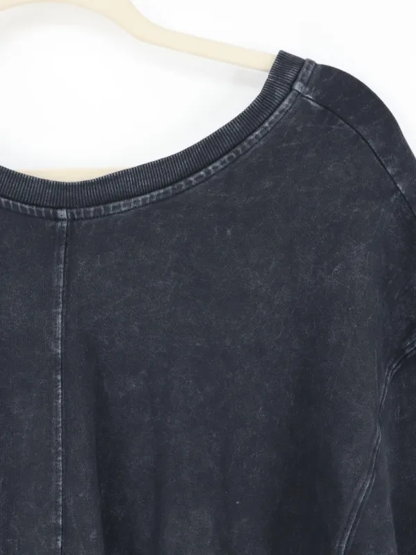 FP Movement Hot Shot Tee Romper Women’s M Black Mineral Wash Oversized Pockets - Image 5