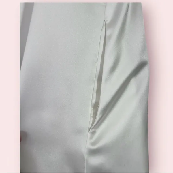 White / Ivory Tulle Midi Tea Length Dress - Image 9