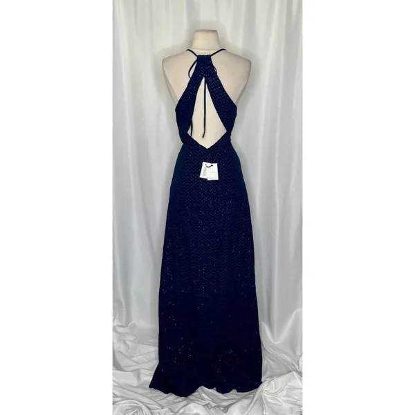 NWT! Calypso St. Barth HOSS INTROPIA Midnight Navy Blue Embellished Dress 36 / 4 - Image 8