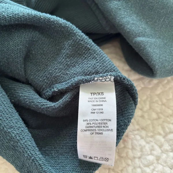 Garage Teal Mock Neck Cropped Quarter Zip Sweatshirt Pullover S Gorpcore Y2K - Image 4
