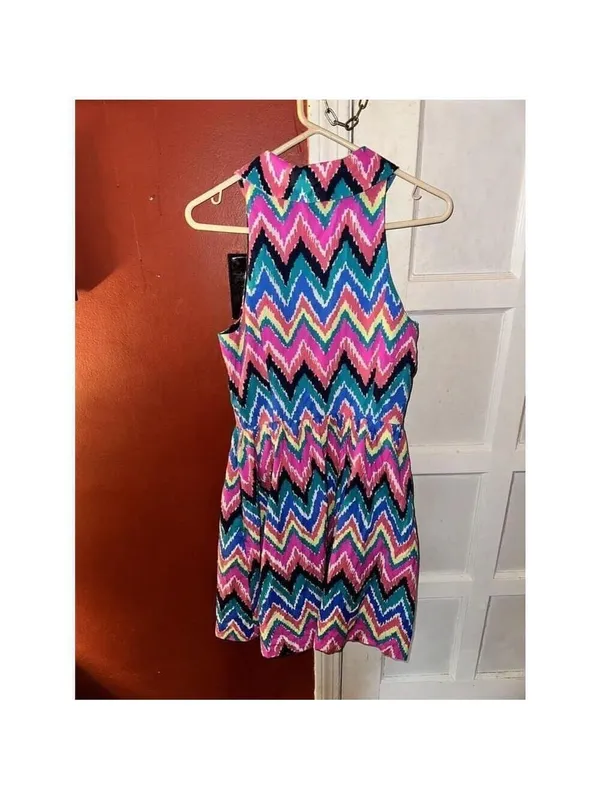 Lilly Pulitzer Chevron Sherlynn Hearts A Flutter Dress Sleeveless - Image 6