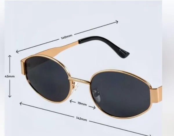 New 90’s style Sojos Gold and Black Oval Sunglasses uv 400 - Image 8