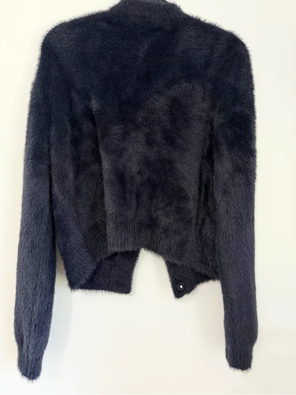 J. Crew Sweater Lady Jacket in Brushed Yarn Navy medium formal fancy girly - Image 4