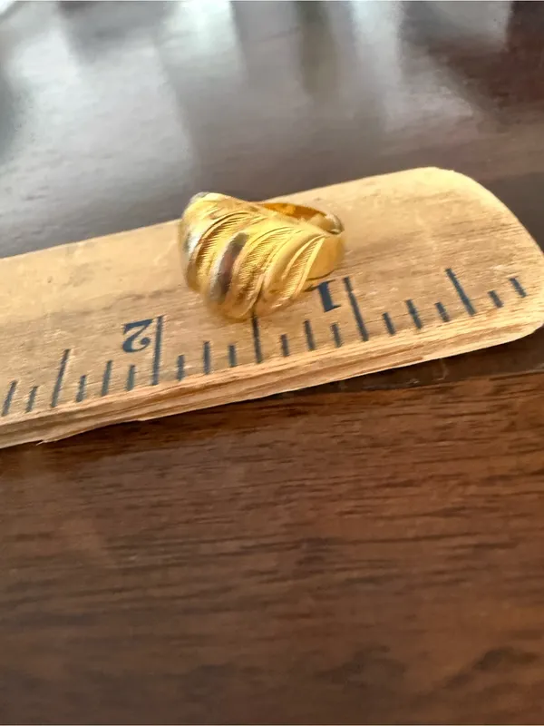 Vintage Gold Silver Tone Ring Size 6.75 - Image 2
