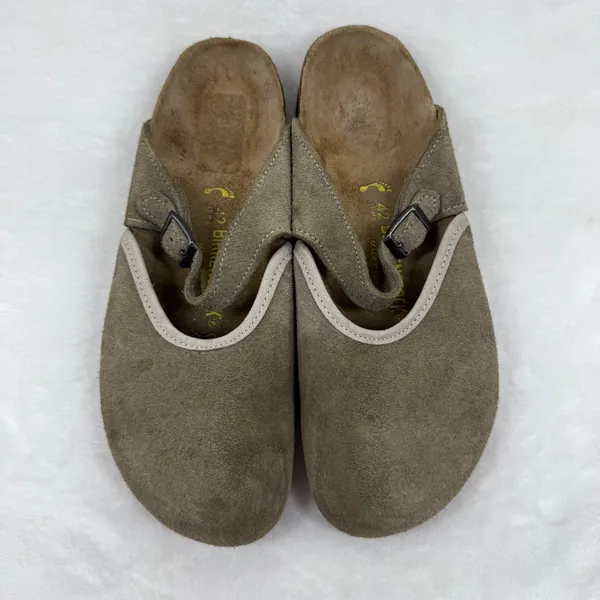 Birkenstock Mantova Suede Mary Jane Clogs Taupe 42 L11 M9 Narrow READ‎ - Image 3