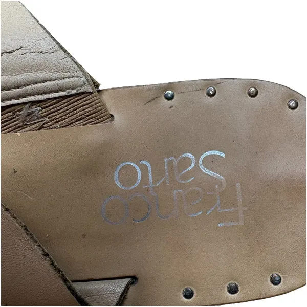 Franco Sarto Leather H-Style Slide Sandals Cognac Tan Women’s Size 9 - Image 2