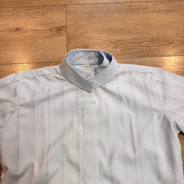 RHC Equestrian Womens Small S Light Blue Striped‎ Short Sleeve English Show Top - Image 2