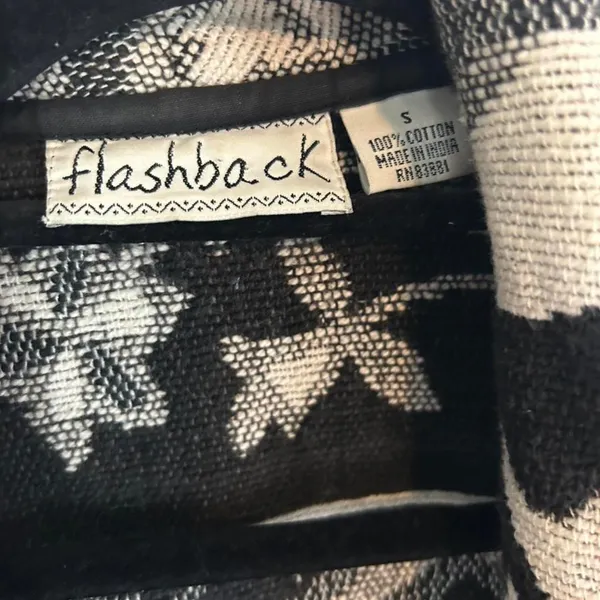 Flashback Vintage Tapestry Jacket Womens Small Black Cream Camel‎ Southwestern - Image 5