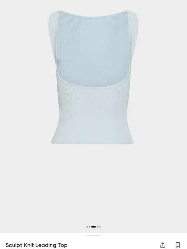 Aritzia Babaton Sculpt Knit Leading Top in Glacier Ice Blue Medium Low Back Tank - Image 4