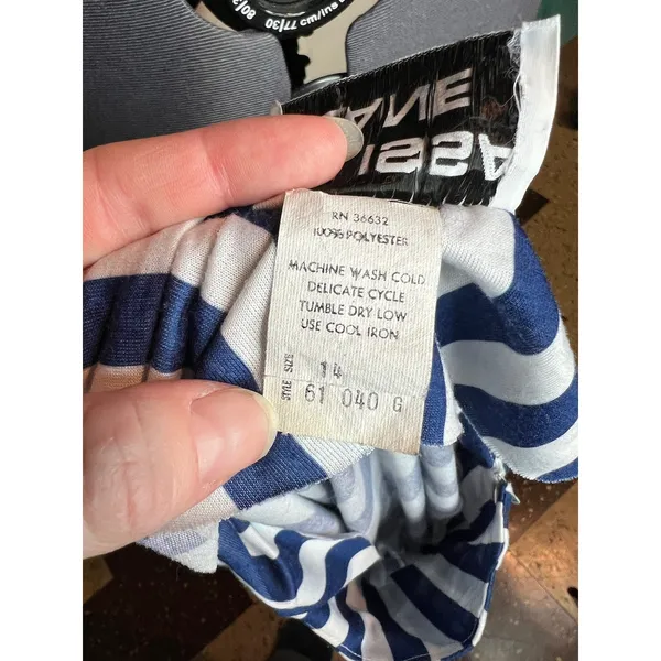 dress knit striped blue white - Image 9
