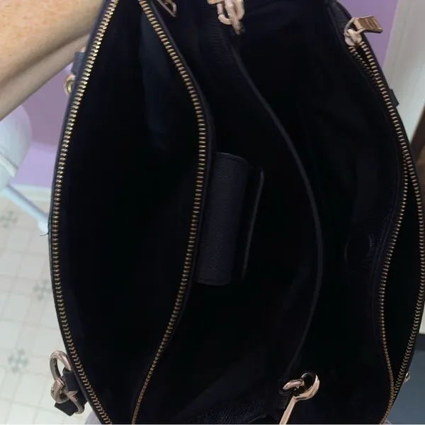 Coach Christie Carryall Tote Handbag Purse Crossgrain Leather Crossbody Strap - Image 5