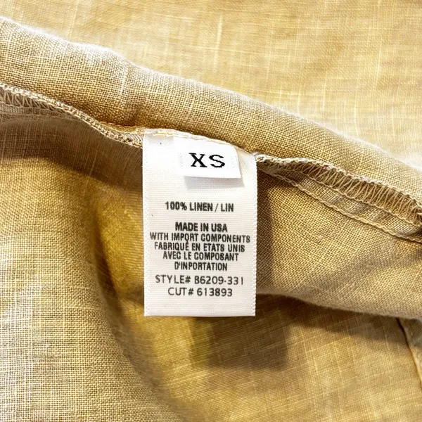 Bella Dahl 100% Linen Button Front Midi‎ Dress Tan size XS - Image 9
