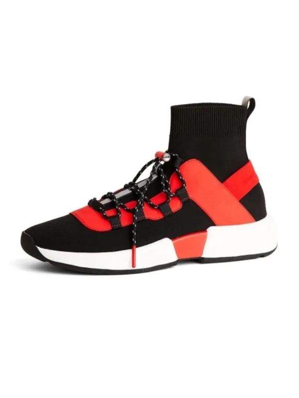 Alo Wanderer Sneaker Black Cherry Red High-Tops Running Vegan Athletic Shoes 7 - Image 2