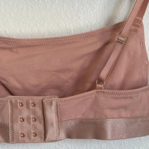 NWT AERIE Sz M Square Neck Strappy Lace Up Unlined Adjustable Bra Ballerina Pink - Image 4