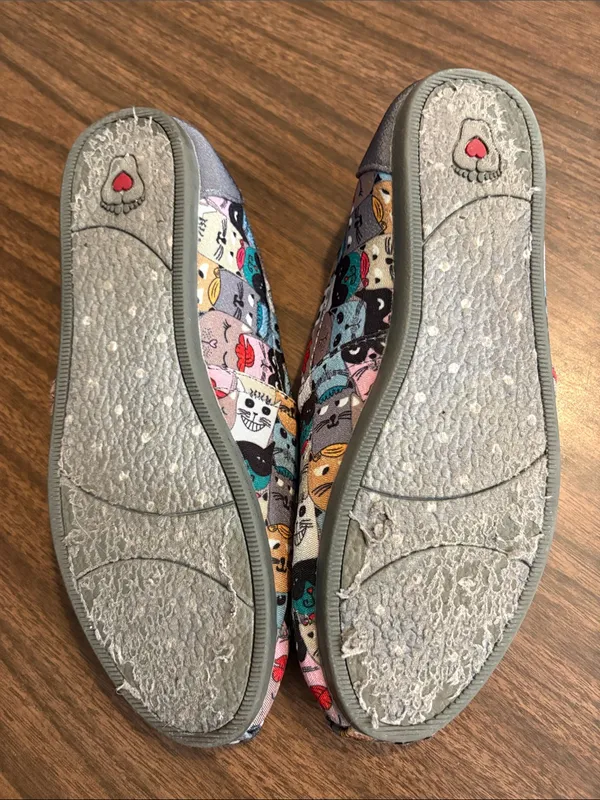 BOBS by Skechers 6.5 Cats Scratch Party Print Slip On Shoes Flats - Image 5