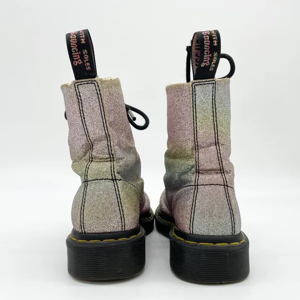 Dr Martens Womens‎ Combat Boots Size 5 Glitter Punk Rave Alt Festival Goth - Image 5