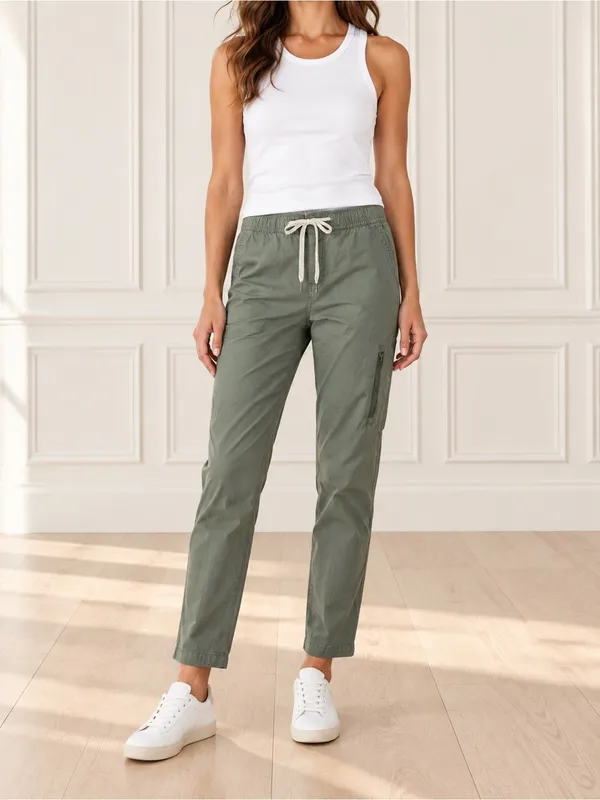 Vuori Ripstop Jogger Pants Women’s Sz XS Olive Green Organic Cotton Cargo VW401 - Image 8