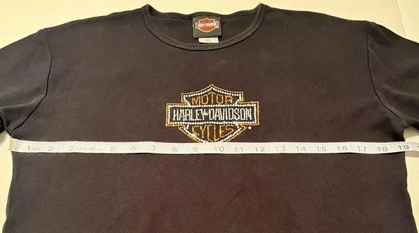 Harley Davidson Frieze O’Fallon IL Womens Size XL Black Short Sleeve Shirt Biker - Image 4