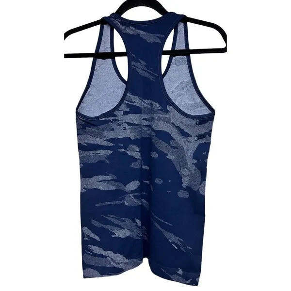 Athleta Camo Speedlight Tank‎ Top Navy Blue Camouflage Workout Yoga Size Small - Image 2