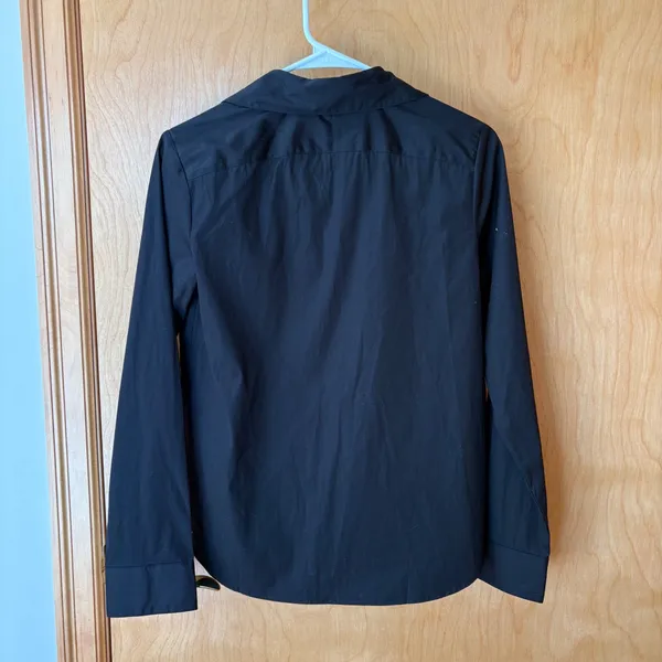 Banana Republic Perfect Shirt Women XS Black Long Sleeve Button Down 883988-00-1 - Image 4