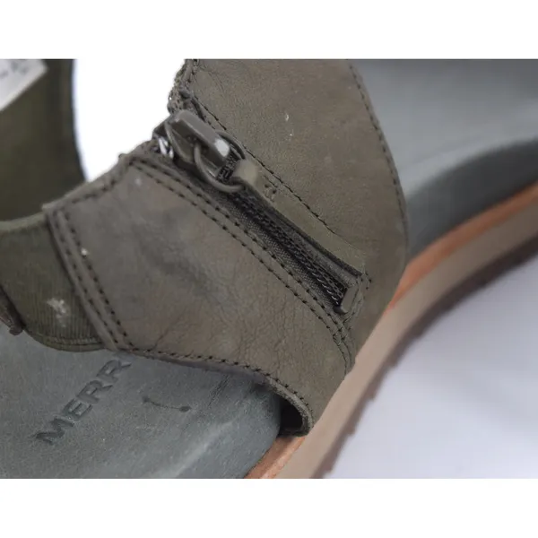 Merrell District‎ Mendi Backstrap Sandals Womens 8 Olive Green Good Leather Zip - Image 7