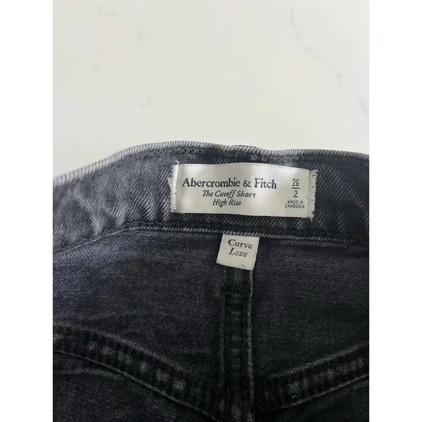 Abercrombie & Fitch Curve Love Black Cutoff Shorts High Rise Size 26/2 - Image 4