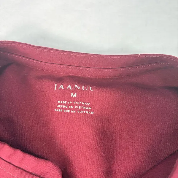 Jaanuu womens scrub top. Maroon, 2 front zip pockets. Size M. scrubs uniform - Image 5