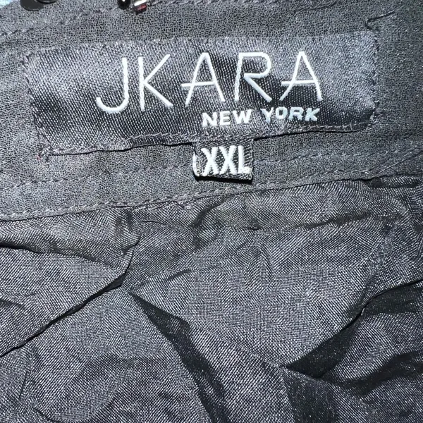Beautiful J Kara Black Silk Beaded Wrap Blouse! - Image 8