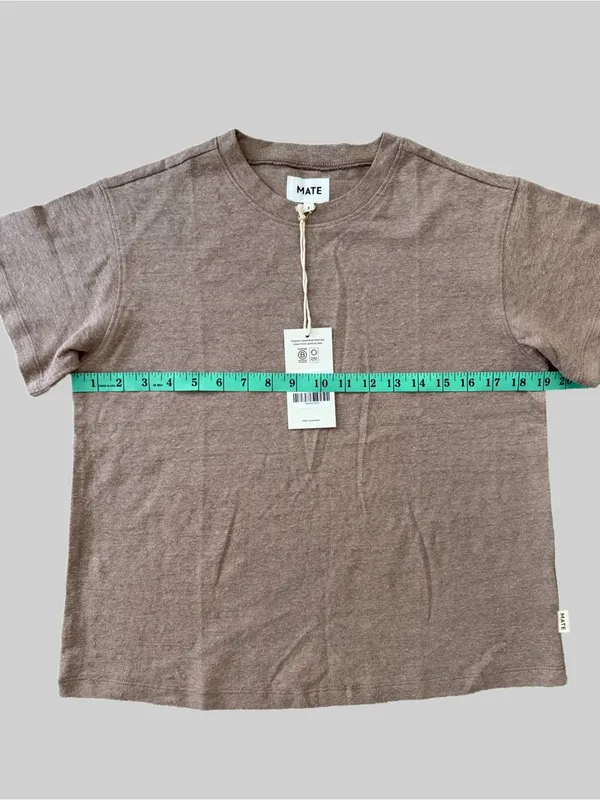 Mate the Label Regenerative Hemp Shrunken Tee S NWT Mineral - Image 6