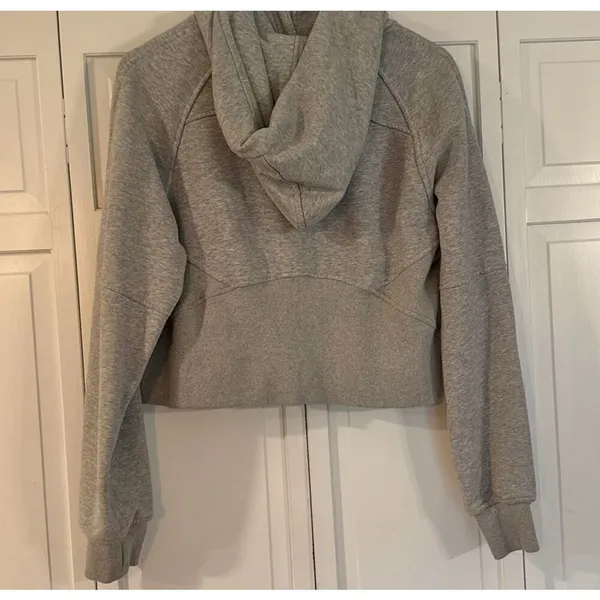 Trendy Queen grey scuba cropped quarter zip hoodie sweatshirt M - Image 13