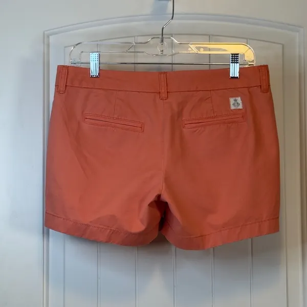 Tommy Hilfiger 4 Womens Coral Chino Shorts Coastal Mid Rise Preppy Summer Khaki - Image 3