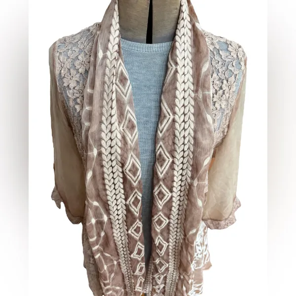 Bohemian, Victorian, Lace, Sheer, Embroidered, ALL THE THINGS, Gorgeous Topper - Image 2