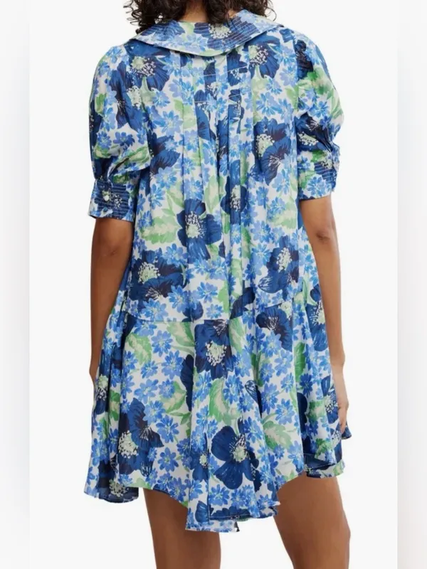 NWT Free People Moon Chaser Tiered Floral Puff Sleeve Collared Shift Minidress - Image 6