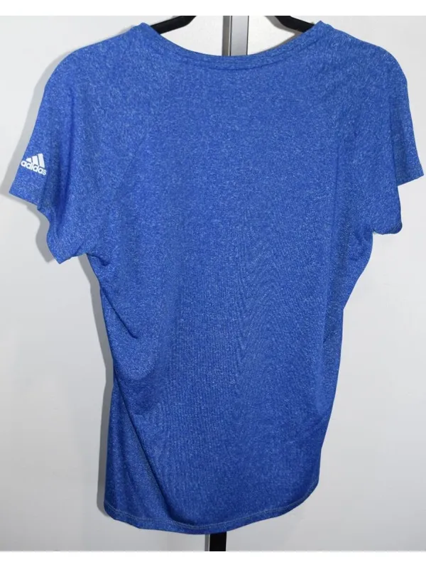 Adidas Kansas Jayhawks Blue Heather Climalite T-Shirt Size Medium Short Sleeve - Image 2