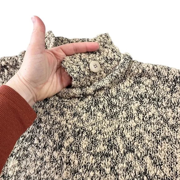 Vintage Shenanigans Marled Knit Popcorn Sweater Mock Neck Tan Black‎ Indie Boho - Image 8