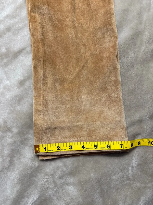 Margaret Godfrey Vintage Leather Suede Tan Pants - Size 4 - Image 10