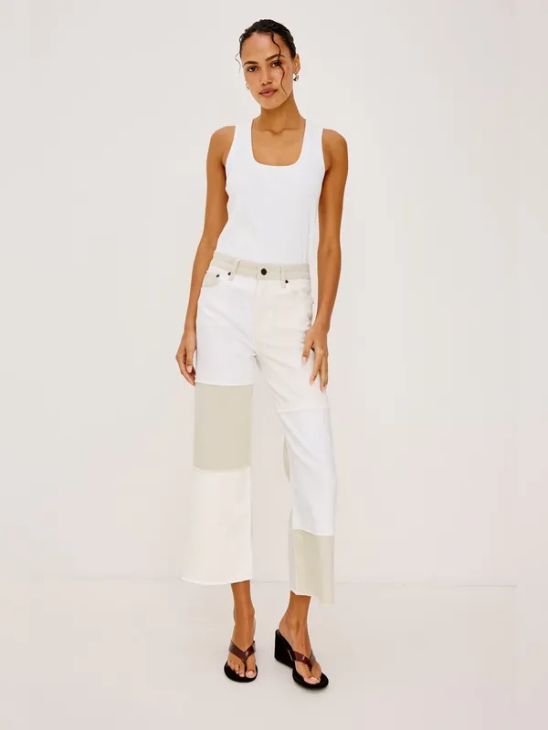 Rails The Getty Crop Wide Leg in Ecru Patchwork Size 25 - Image 5