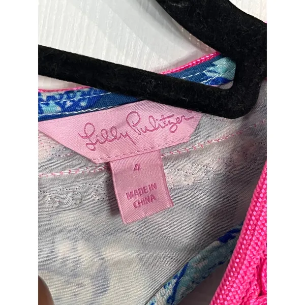 Lilly Pulitzer Mila Shift Dress Women Blue Pink Elephant Soutache Pockets - 4 - Image 4