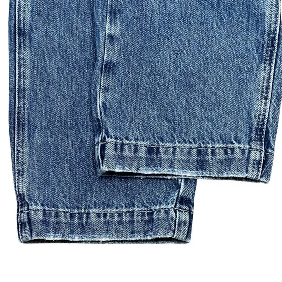 Madewell‎ Straight-Leg Jean Overalls XXS Hickory Wash Faded Denim Cropped Length - Image 8