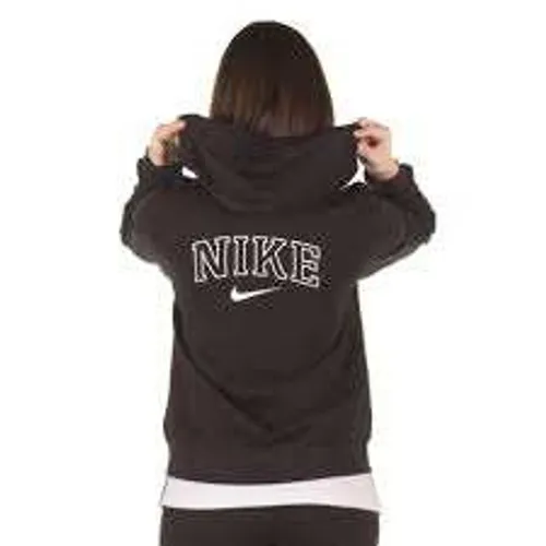 Nike Sportswear Womens Full-Zip Varsity Hoodie Black XL fleece sweatshirt - Image 2