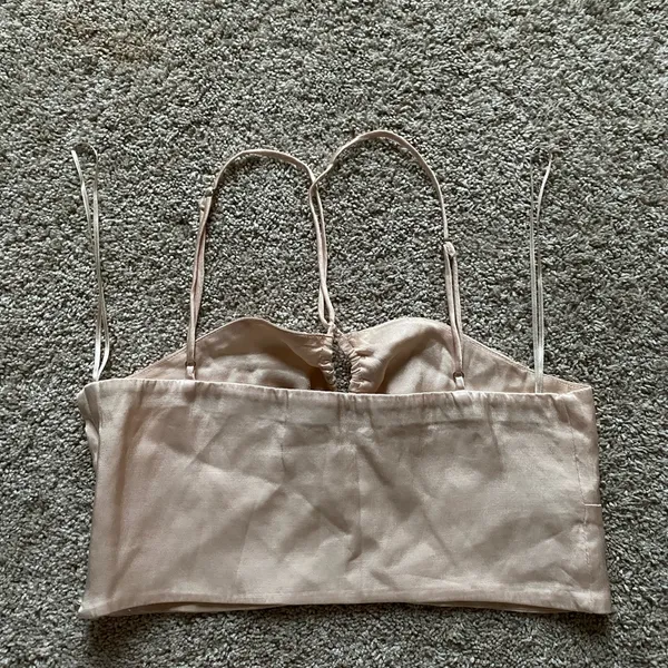 Zara Satin Beige Top - Image 4