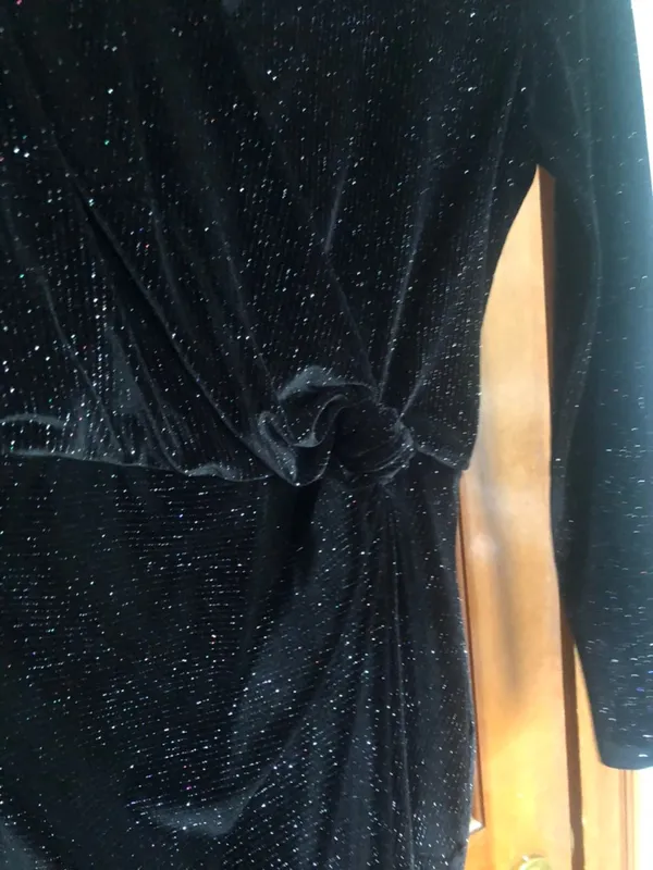 Trixxi Long Sleeve Glitter Wrap Dress - Image 4