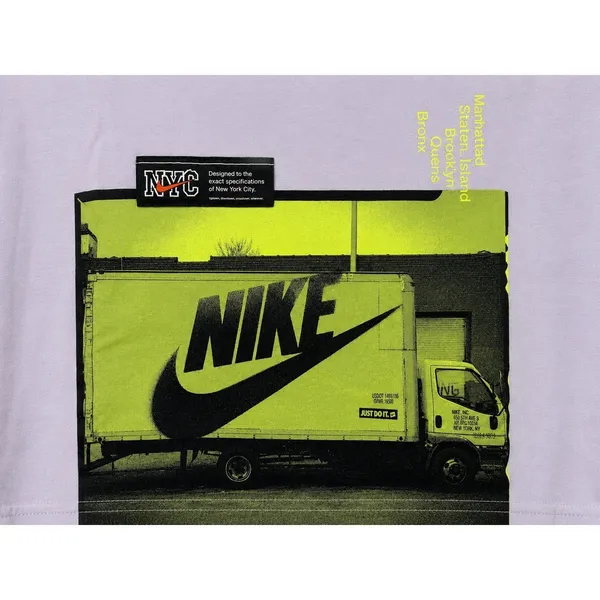 Nike Sportswear NYC Graphic Crop Tee Lavender Purple Cropped T-Shirt XS - Image 3