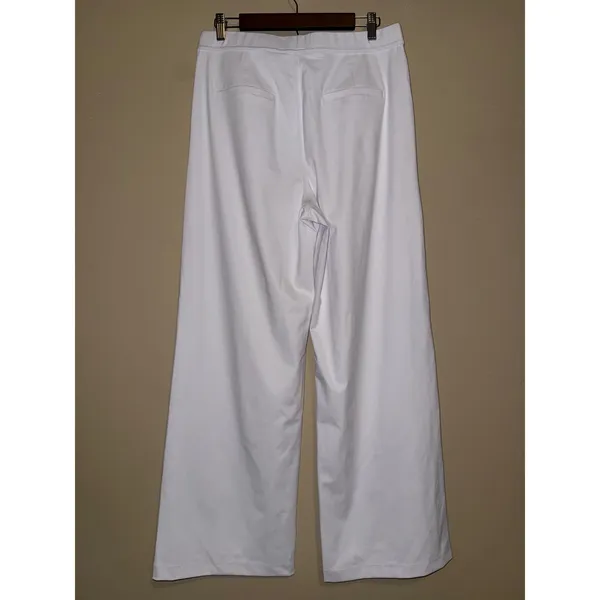 Halara Womens High Rise Wide Leg Trousers White Dress Pants L Office Chic Slacks - Image 2